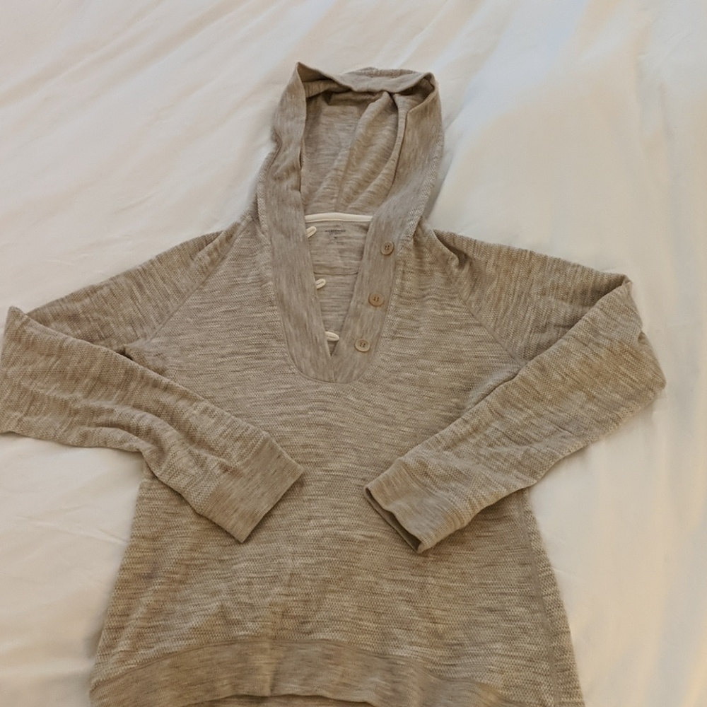 lcebreaker beige hooded wool sweatshirt, M